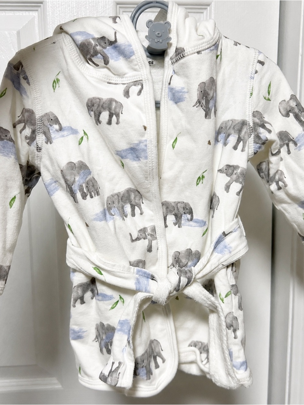 Burt’s Bees Baby Organic Elephant Hooded Bathrobe Robe 0-9M